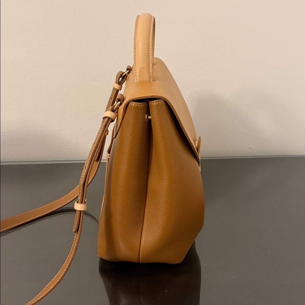 Polene Numbero Un Brown & Tan Leather Top-Handle Satchel - Picture 4 of 7